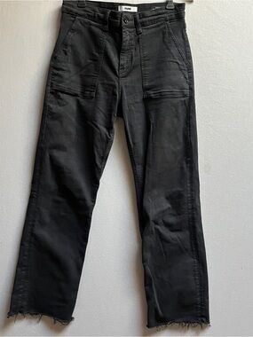 Mavi Shelia Black High Rise Straight Leg Jeans Cargo Pockets 28